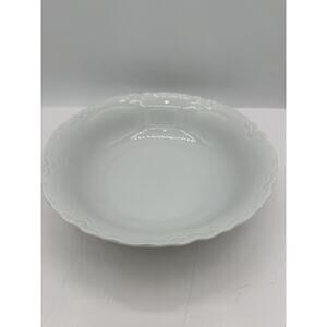 PM Bavaria Antique White Porcelain Serving Bowl Scalloped Embossed 10”